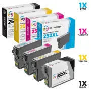 LD 4Pk Reman Cartridges for Epson Ink 252 XL 252XL Black Cyan Magenta Yellow