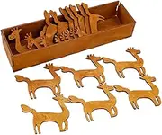 Angoily 15PCS Deer Shape Wooden Thread Spool Holders Set for Crafting and Sewing Decorative Bobbin Holders for Yarn and Ribbon Home DIY Projects