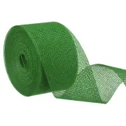 Burlap Ribbon,2 Inch Wide 10 Yards Burlap Wired Ribbon, Green