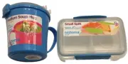 Sistema To Go Medium Soup Mug, 22.1 oz., & Small Split, Blue, Bundle