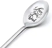 Dad Gifts Spoons for Men Father Day Gifts for Dads Gifts from Daughter Son Daddy Birthday Gifts for Fathers I Love You Dad Spoon Engraved Coffee Tea Lovers Gift