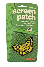 Opus Inc SNAPON Decorative Yellow Butterfly Hole Repair ScreenPatch Weatherproof