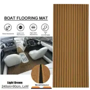 EVA Foam Boat Flooring Sheet 240×90cm Brown Marine Teak Decking Carpet for Yacht