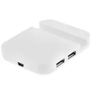 Phone Stand Design 4 Ports Usb 2.0 High Speed 480Mbps Hub + 60Cm Usb 2.0 Cable(White)