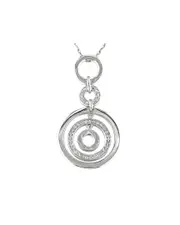 Silver 0.05 ct. tw. Diamond Circle Necklace