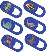 MERRYHAPY 6pcs Marine Animal Pattern Phone Cover Slide Webcam Sticker for Laptop Computer