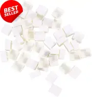 Empty Watercolor Half Pans, 50 Pcs, White Plastic, Travel Tin Case