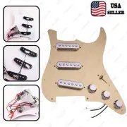 Prewired-Loaded SSS Pickguard Alnico V Pickups For Strat Metal Rose Gold&Chrome