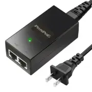 Poe Injector 48v Power Over Ethernet Adapter 10/100mbps Ieee802.3af/at Compliant