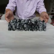 30Pcs 1KG Natural Snowflake Obsidian Quartz Crystal Point Tower Obelisk Healing