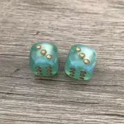 2X Glow In The Dark Jade Pearl Dice Tire Wheel Valve Stem Caps Bike Car Truck