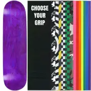 Skateboard Deck Pro 7-Ply Canadian Maple STAINED PURPLE With Griptape 7.5" - 8.5