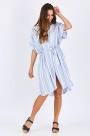 Button Down Shirt Dress--SPI-18K20140SS
