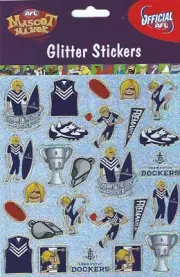 Fremantle Dockers Official AFL Team Glitter Stickers Kid School Craft Project