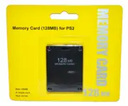 Sony PlayStation 2 PS2 128 MB Memory Card Black Data Saves Console FAT OR Slim