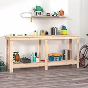Generic Work Bench 180x50x80 cm Solid Wood Pine,Hardware,Hardware Accessories,Tool Storage & Organisation,Work Benches
