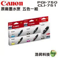 在飛比找Yahoo!奇摩拍賣優惠-CANON PGI-750+CLI-751 五色一組 原廠墨