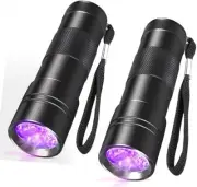 2X UV LED Flashlight Ultraviolet Blacklight Light Tactical Inspection Torch 395