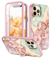for iPhone 12 Pro Max Case 6.7 Inch, Built-in Screen Protector with 360° Ring...