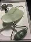 Merakii set 100% Natural Jade Gua Sha and Natural Jade Roller