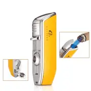 Galiner Torch Cigar Lighter 3 Jet Flame Cigar Punch Refillable Windproof Travel
