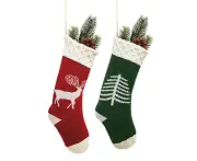 Christmas Stockings,2Pack Hand-Knitted Xmas Character for Holiday