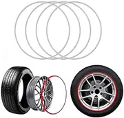 Wheel Protector, 17-22 Inch Light Vehicle Wheel Rim Edge Decor Protector, 4PCS Tire Universal Anti-Scratch Strip, Adhesive Type Exterior Rims Guard Modification.(Size:20 inches,Color:White)