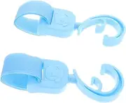 SWOOMEY 2 Pcs Stroller Hook Mini Portable Hooks Carabiner Seat Holder Travel Accessories Plastic Rotating Hook Stroller Hanger Luggage Hook Sky-Blue