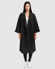 [Belle & Bloom] Stay Wild Oversized Wool Coat - Black