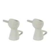 2x Belle Tintin Stoneware Jug w/ Handle 19cm Decorative Table Accent Small Grey