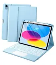 Compatible for iPad 10th Generation Case with Keyboard (10.9", 2022), Sky-Blue
