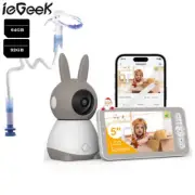2K 5" Video Baby Monitor with Security Camera Night Vision Wireless WiFi PTZ