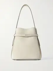 [TOTEME] TOTEME - Belted Leather-trimmed Suede Tote - Off-white - One size One size Off-white