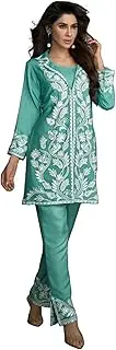 [FASHION BAZAR 365] Women's Heavy Reyon Fabric With Printed Work Co red Set 9774