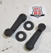 Suzuki Samurai WINDOW CRANK HANDLES Black handle PAIR 1986-95 + backing washers