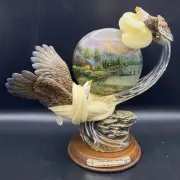 Eagle Statue Bradford Exchange "Lakeside Hideaway " Thomas Kinkade 2004NIB