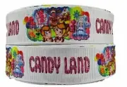 Candy Land Design 1" Wide Repeat Ribbon Sold in Yard Lots