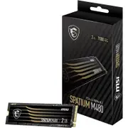 MSI SPATIUM M480 2TB PRO 2TB SPATIUM M480 PRO SSD, PCIe Gen4x4 NVMe M.2 Read 7400MB/s Write 7000MB/s