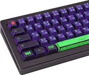 GEKUCAP Manga Themed Japanese Keycaps, Retro PBT Keyboard Key Caps Dye Sublimation KeyCap with Cherry Profile, 130 Keys Purple Custom Keycap Sets for Cherry MX Mechanical Keyboard