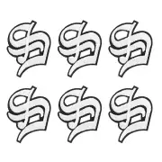 Iron on Letter Patches, 6Pcs Iron on Patches, Letter S Black White