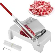 Frozen Meat Slicer, Stainless Steel Meat Cutter, Adjustable Thickness Enduring Beef Roll Cutting Slicing Machine, Easy Use Easy Clean Manual Meat Slicer for Hot Pot BBQ