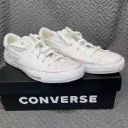 Converse White with Silver Logo Sneakers Women’s size 9.5 New in Box