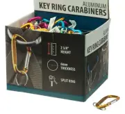 144 ASSORTED COLOR ALUMINUM CARABINER SNAP HOOK LINK KEY CHAIN QUICK CLIP 1261A