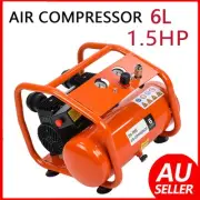 6L 1.5HP Silent Oil-Free Portable Electric Air Compressor Airtools Tyre GEARZAAR