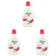 3x Dove 550ml Body Wash Bath Soap Go Fresh Revive Pomegranate/Lemon Verbena