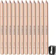 Wugbc 12 Pcs Beige Barber Pencil for Lineup Trace Hairline Chalk Beard Pen Guide Shaping Tool Barber Supplies for Men Edge Hair Goatee Design Grooming Styling Kit with Sharpener