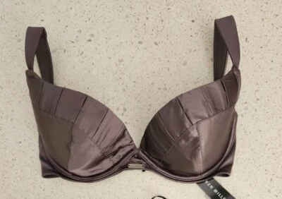 Karen Millen "Platinum" Satin Bra Size 10DD Brand New With Tags