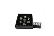 LPG Dice Set - Metal RPG Draco Bright Black/Gold