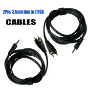 2Pcs 6ft 3.5mm Aux to 2 RCA Adapter PA Audio Cable for DJs Speaker or Subwoofer