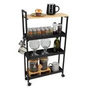 7Penn Bathroom Shelf Organizer Slim Rolling Storage Cart - Laundry Room Shelves